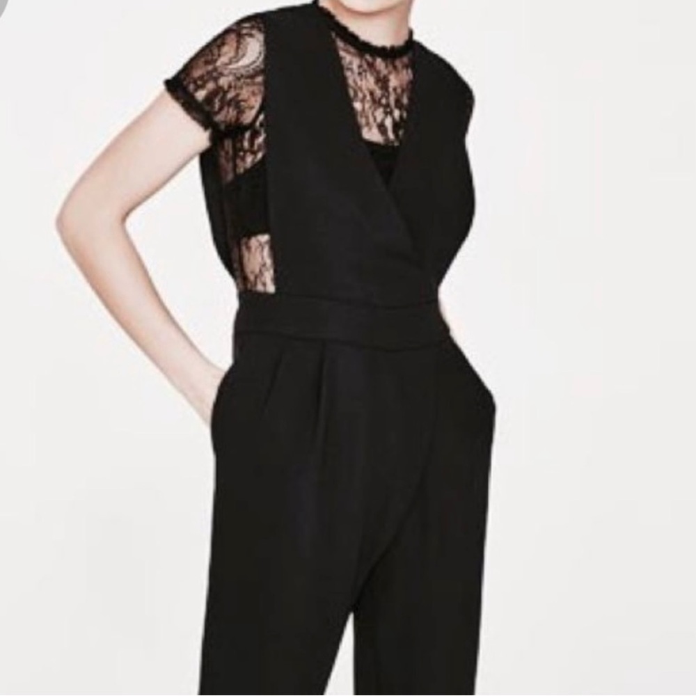 Zara Black Lace Jumpsuit